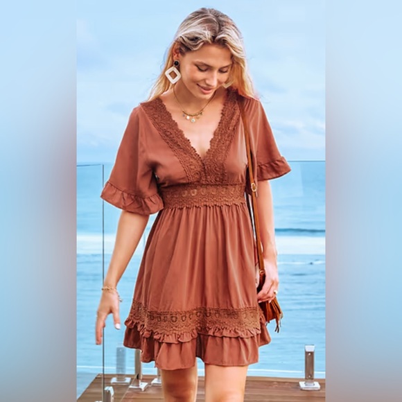 FRANCESCAS PINK/ORANGE DRESS - Picture 3 of 3